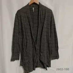 mi masanhi ラメ入り カーディガン 薄手 チャコールグレー L相当