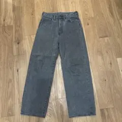 メンズ グレー デニムパンツ ワイドストレートのサムネイル