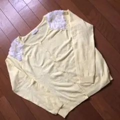 テチチ　フリル　カーディガンビーズ付き　 イエロー