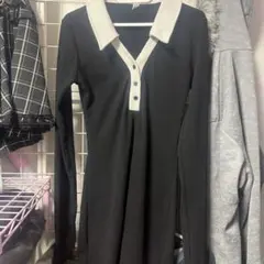 黒い襟付きワンピース Mサイズ