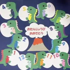 壁面飾り 保育 幼稚園 誕生日表 誕生表 恐竜 卵 たまご 12ヶ月 新学期