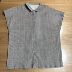 中川政七商店 ギンガムチェック 半袖シャツ ブラウス高島ちぢみのサムネイル