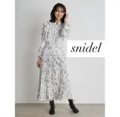 snidel スナイデル ワンピース バリエプリントプリーツブラウスワンピース