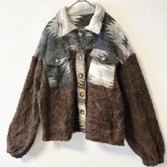 最安値✨SHEIN【L】ボアジャケット ブラウン　茶色　フリース　カジュアル