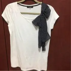 【売り切りお値下げ】JUSGLITTY リボン付きTシャツ サイズ2