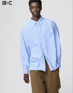 【新品タグ付き】男女兼用UNIQLO C ブロードオーバーサイズシャツ　L