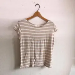 LE SOUK♡シンプルボーダーカットソー♡ベージュ38サイズ♡上品感♡ルスークのサムネイル