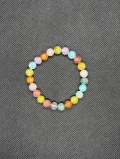 クラック入り天然水晶マルチカラー（染め）8mmブレスレット☪️16cm