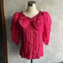 古着　ヴィンテージ レトロポップ　リボン　ブラウス　ビンテージ　used 希少