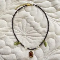 ビーズネックレス フェアリーグランジ 森ガール　ボーホー　フォレストコア