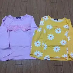 moujonjon 花柄長袖Tシャツセット 110cm