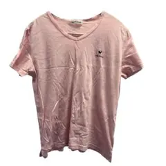 T'bis Studio Vネック 半袖Tシャツ ピンク M-Lのサムネイル