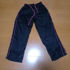 ブラック ピンクライン ジャージパンツ