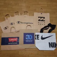 ショップ袋 7セット Levi's Champion Billabong GAP