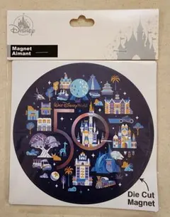 限定 WDW 50周年 ダイカットマグネット 丸型