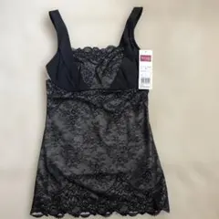 ワコール 華やぎのインナー カップ付きキャミソール　ワイヤー無し　黒　レース　M