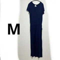 ✨1点もの✨ネイビー バックオープン サロペット【M】レディース　紺