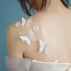 B30＊立体バタフライ(ダブルバタフライ)＊ウェディングアクセサリー 結婚式