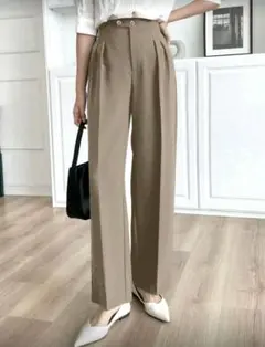 【新品未使用】DAZY ワイドパンツ ハイウエスト センタープレス 春 夏 通勤