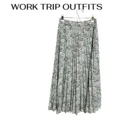 B0505WORK TRIP OUTFITSロングプリーツスカートドット　デートのサムネイル