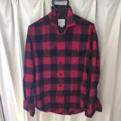 アメリカンイーグル 赤と黒のチェックネルシャツ XSサイズ