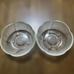 ◇昭和レトロ プレスガラス 小さいコースター 2枚セット 茶托 小皿B