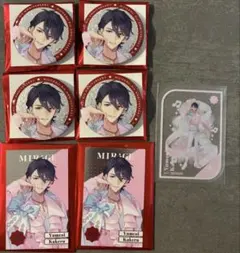 にじさんじ 8th 8周年 夢追翔 グリッター缶バッジ4点＋カード3点セット