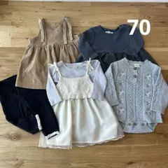 ベビー服　７０　6点セット　プティマイン　バースデー　長袖