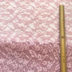 162,レース生地 ピンク 花柄 100cm×90cm
