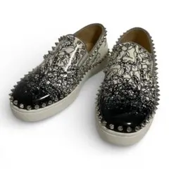 【Christian Louboutin】スパイク スリッポン 総柄 34.5