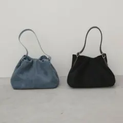 スウェードギャザーショルダーバッグ