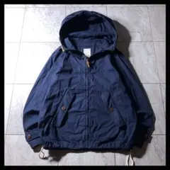 OLD GAP コットン ジップ マウンテンパーカー ネイビー ドローコード