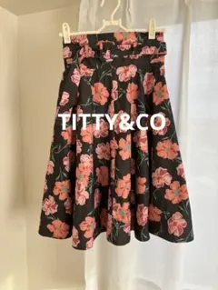 TITTY&CO ティティアンドコー　ベルト付き フレアスカート　秋、冬、春
