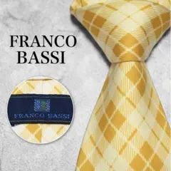 【極美品】FRANCO BASSI イエロー チェック ネクタイ