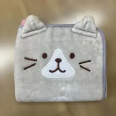 猫デザインのフワフワポーチ