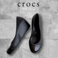 クロックス ウェッジソール パンプス W6 22cm ブラウン エナメル切替のサムネイル