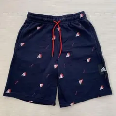 アディダス　Mサイズ　ハーフパンツ　厚手　ネイビー