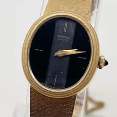 新品電池　SEIKO オーバル レディース メッシュベルト 腕時計　ゴールド