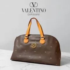 美品✨️ Valentino Garavani ブラウン ボストンバッグ レザー ヴァレンティノ・ガラヴァーニ ショルダーバッグ レザー 2W5B0120MNL
