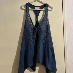 Hollister キャミソール レース ブルー　後ろアレンジキャミソールのサムネイル