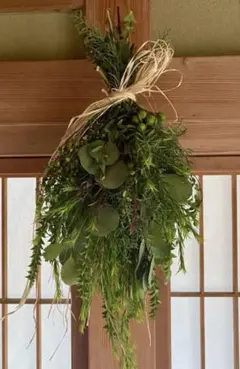 50㎝クリスマススワッグ　フレッシュグリーン　無造作　ナチュラル