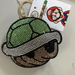 スーパーマリオ ミドリこうら ラインストーン キーホルダー