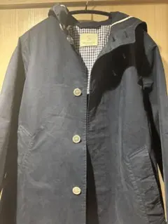 BEAUTY & YOUTHフード付きネイビーコート