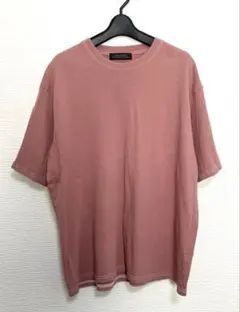 ナノユニバース 配色ステッチ 半袖Tシャツ メンズM ピンク