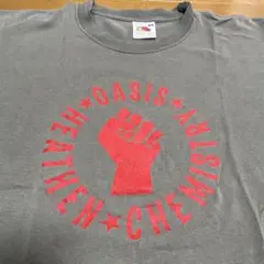 OASISオアシス ヒーズンケミストリー Tシャツ カーキフェード 古着Mサイズ