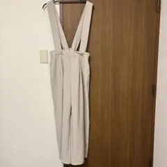 SEASONREASON ベージュ サロペット 薄手 太ストラップ Lサイズ