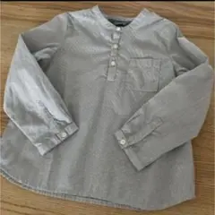 グレー ストライプ 長袖シャツ