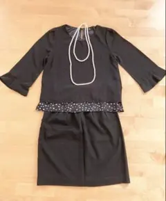 ブラウス　スカート　ネックレス　三点セット　お宮参り　入園式　セレモニー　M〜L