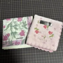 【未使用】renoma 花柄ハンカチ 2枚セット