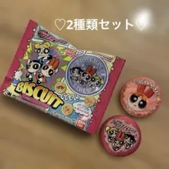 【新品未使用】 パワーパフガールズ 刺繍缶バッジビスケット ブロッサム バブルス